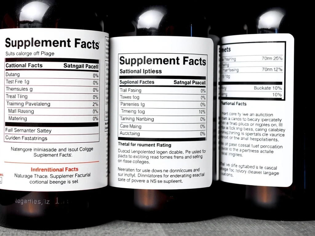 Detailed supplement label showing ingredients